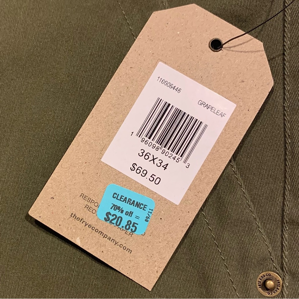 Frye & Co 36x34 Green Men’s Pants - Picture 6 of 6